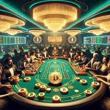 Simbol casino gaya kasino dengan dealer live dalam suasana interaktif